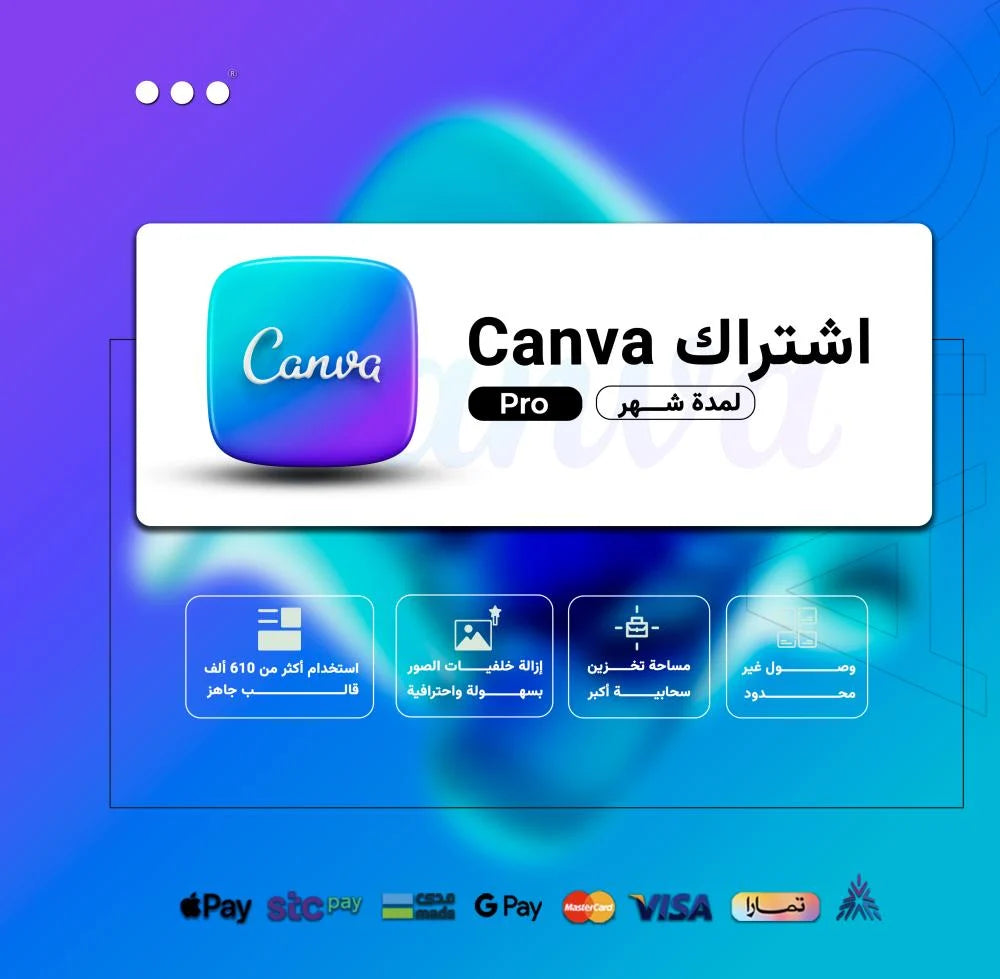 اشتراك كانفا برو التعليمي لمدة ست اشهور